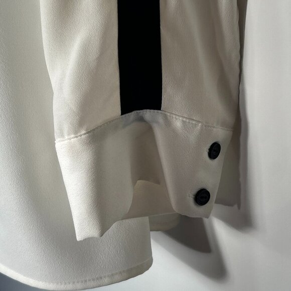Peter Nygard SZ 22 Ivory Georgette Top Career Minimalist Dressy Old $ Preppy - Picture 6 of 8